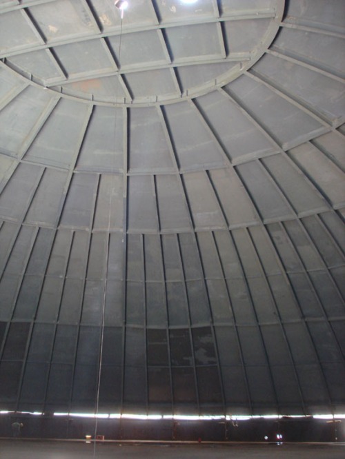 Completed dome roof assembly, inside view